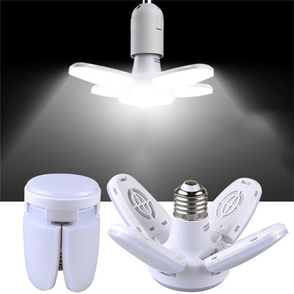 Luminária De Teto Dobrável Lâmpada De Pétalas 6500K 28w Para Quarto / Sala De Estar / Casa / E27 Mini Luz De Folhas