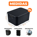 Kit 3 Cestos Organizadores Multiuso Rattan 7L Com Tampa Colorido