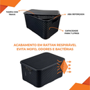Kit 3 Cestos Organizadores Multiuso Rattan 7L Com Tampa Colorido