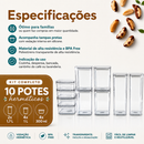 Kit Potes Herméticos Porta Mantimentos Organizador de Cozinha Transparente Com Trava BPA Free