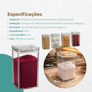 Kit Potes Herméticos Porta Mantimentos Organizador de Cozinha Transparente Com Trava BPA Free