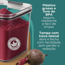Kit Potes Herméticos Porta Mantimentos Organizador de Cozinha Transparente Com Trava BPA Free